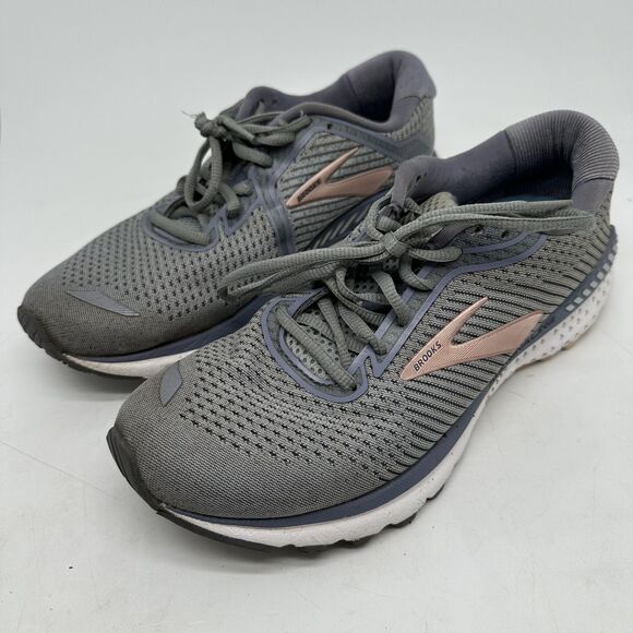 Brooks Adrenaline GTS 20 Shoes Womens Size 9 Gray Pink Running Sneakers - Picture 2 of 15